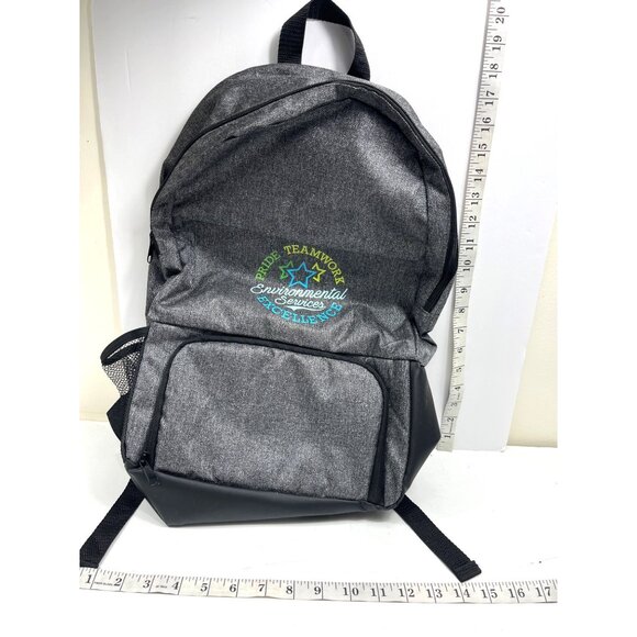 Gray Backpack With Insulated Cooler Pocket & Environmental Services Logo 45e - Picture 4 of 6
